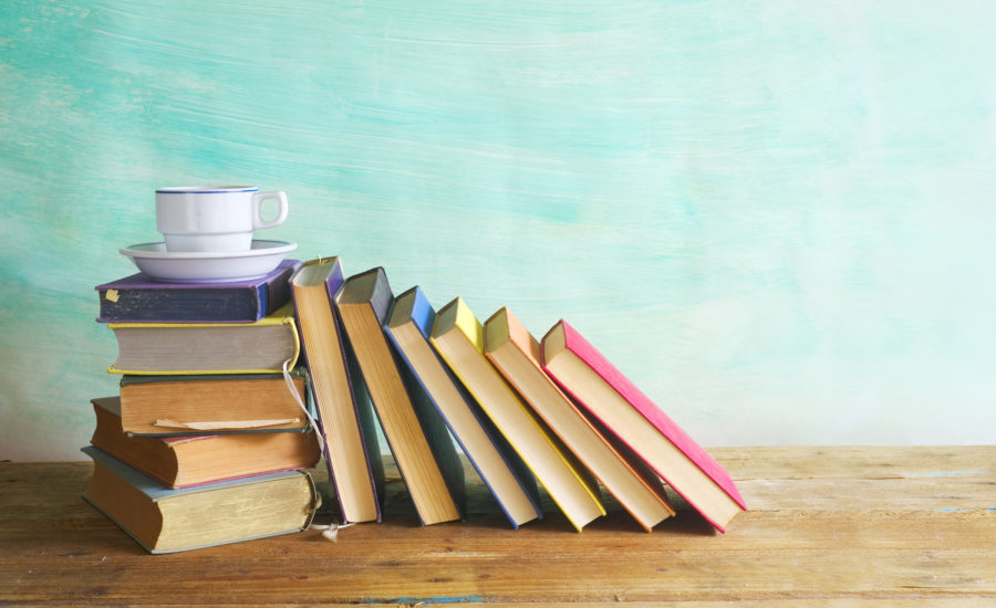 Books leaning